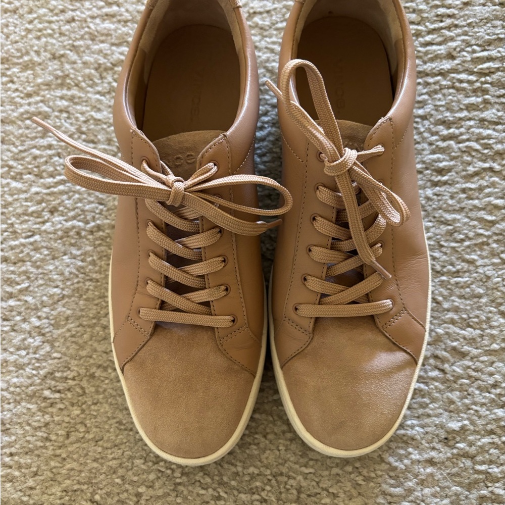 Vince Janna Leather and Suede Sneakers